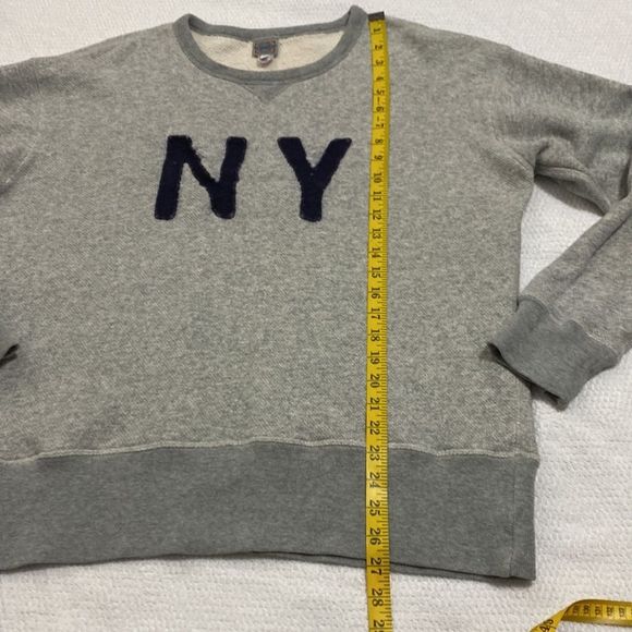 Ebbets Field Flannels NY Mens M Gray Cotton Sweatshirt Pullover Made in USA - Picture 6 of 8